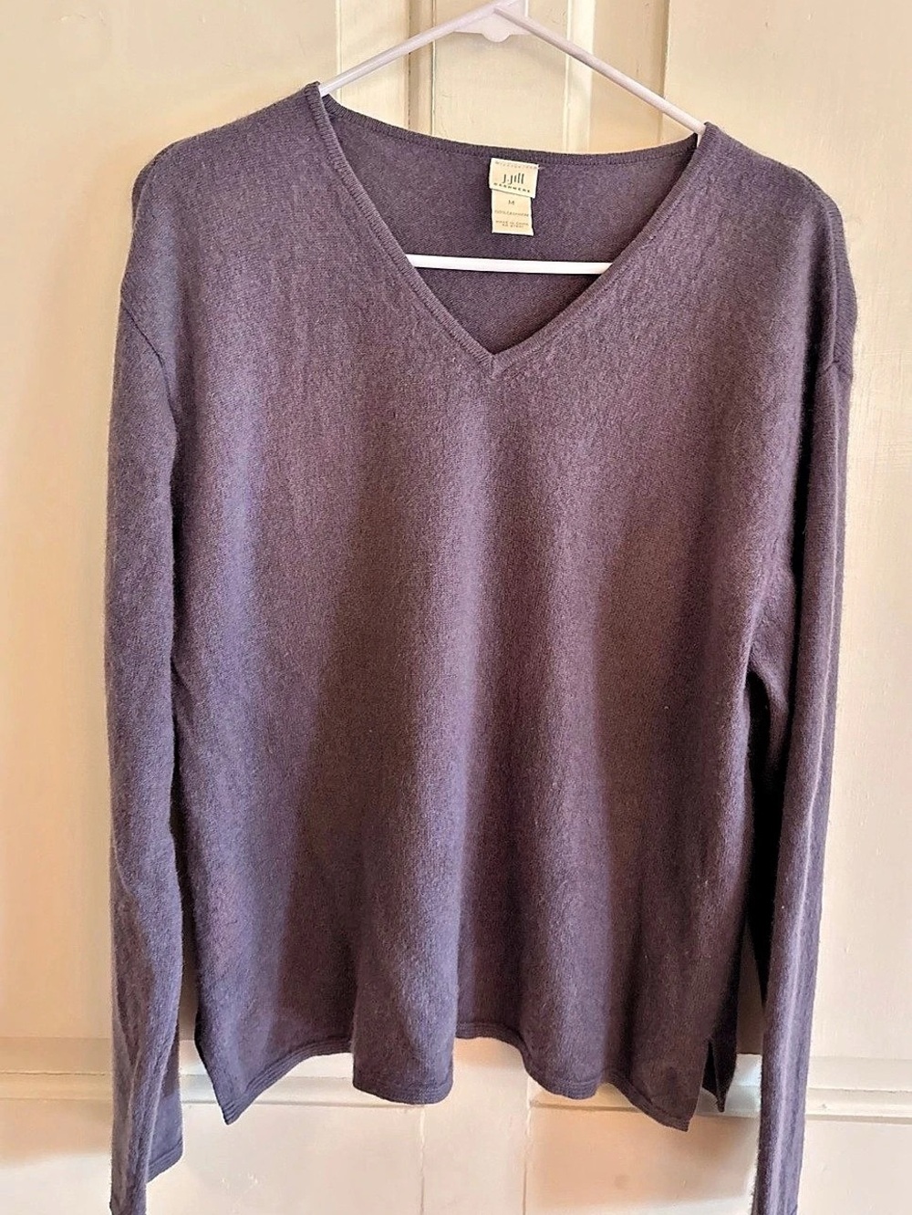 J.Jill 100% Cashmere V-Neck Sweater Purple Lavender Women’s M